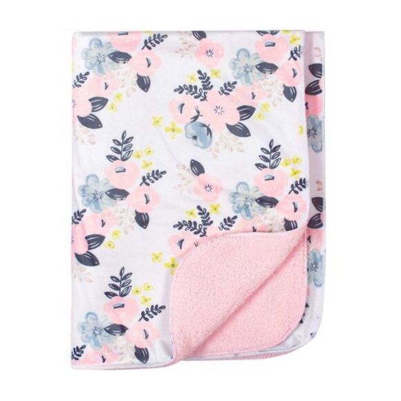 New! Floral Baby Blanket - Picture 1 of 6